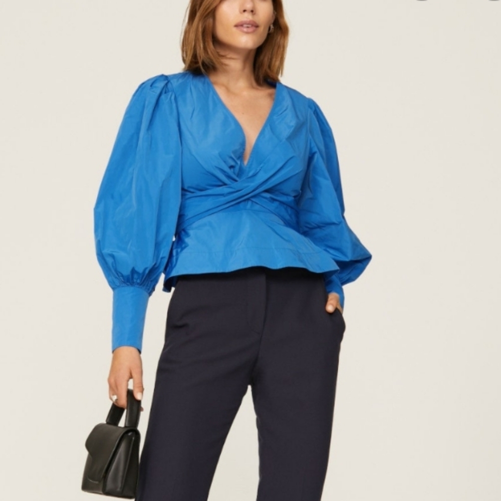 Veronica Beard Seema Taffeta peplum Top